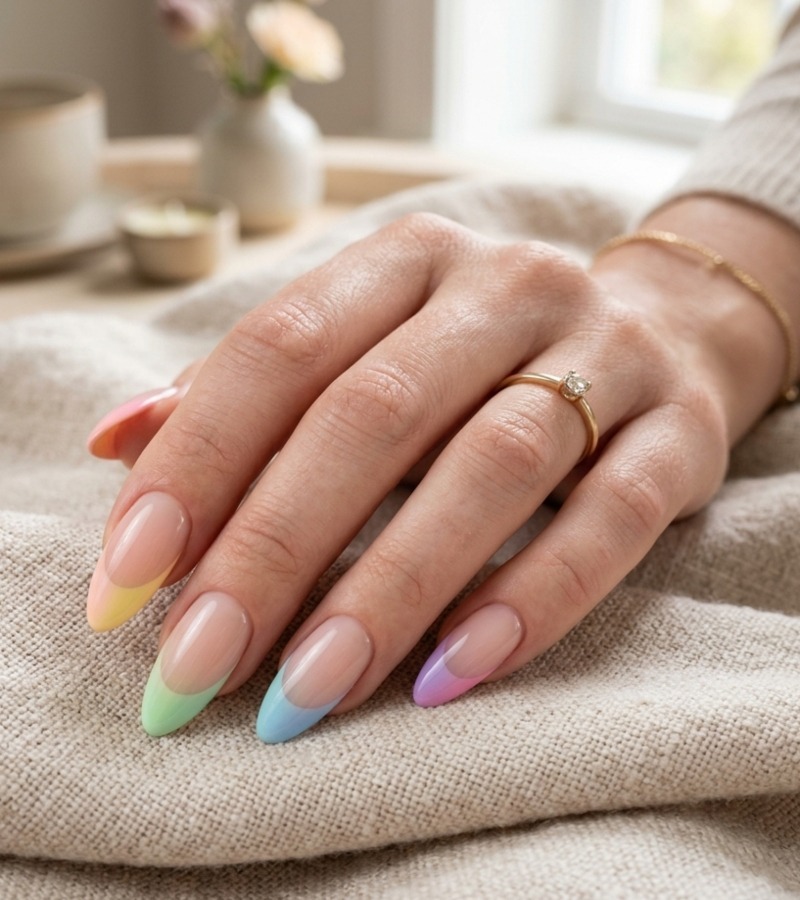 Pastel Gradient French Tips