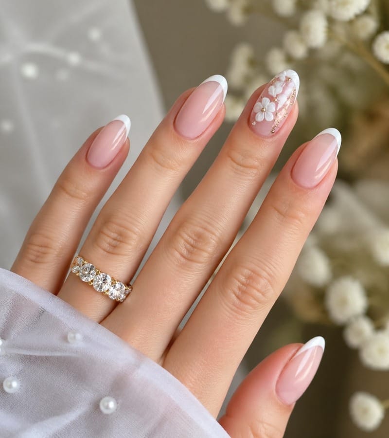 Bride-to-Be Accent Nail
Highlight One Nail with an Accent
