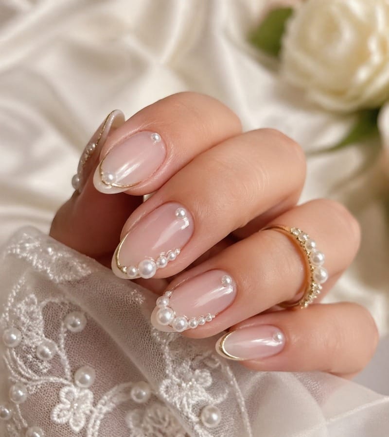 Pearl Wedding Nails
Timeless Elegance with Pearls
