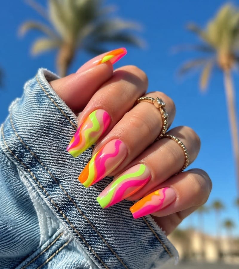 Bright and Bold Neon Nails
Dare to Be Different with Neon Nails