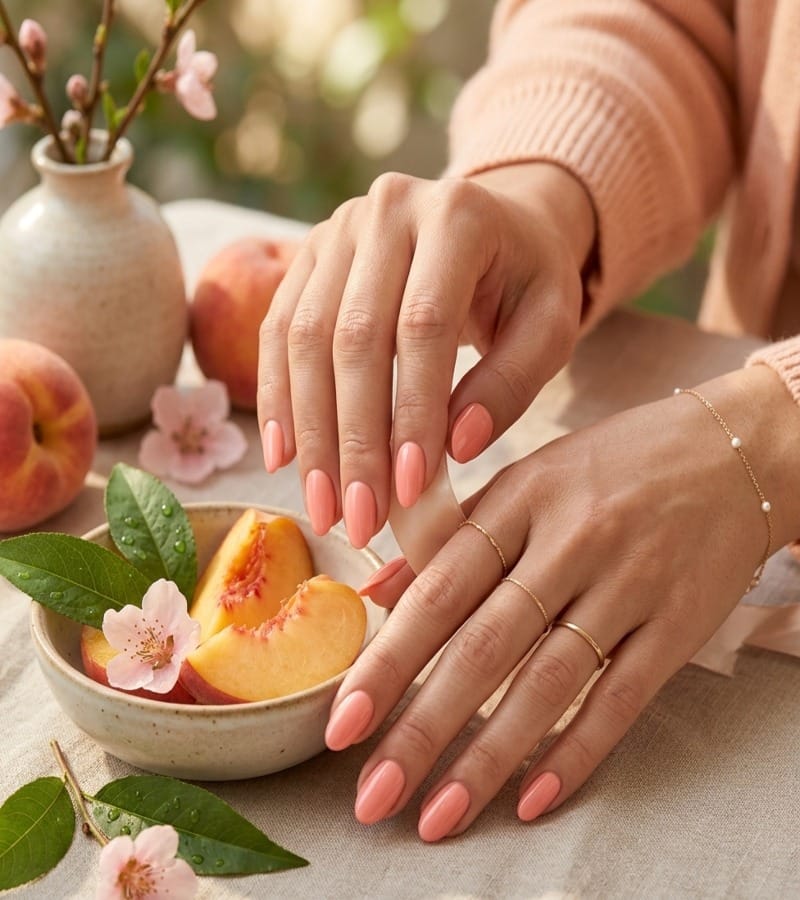 Peachy Perfection Nails
Warm and Soft Peach Nails