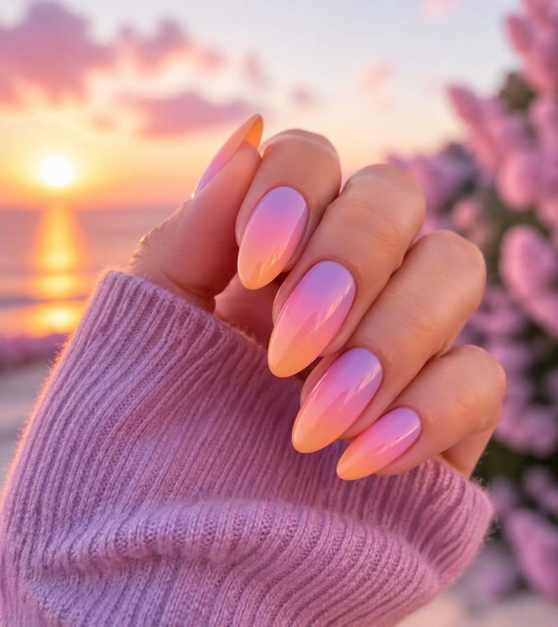 Pastel Sunset Gradient Nails