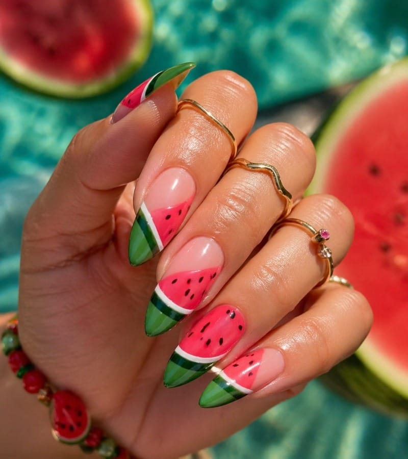 Watermelon Nail Art