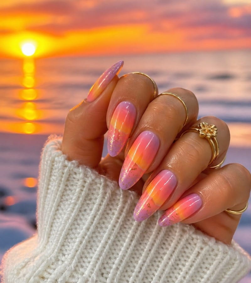 Sunset Ombre Nails