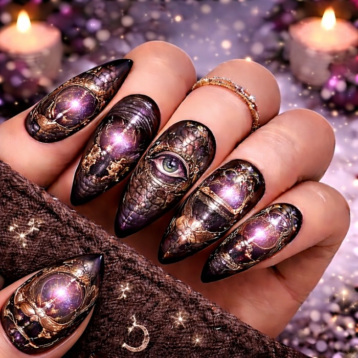Witchy Spellbook Nails