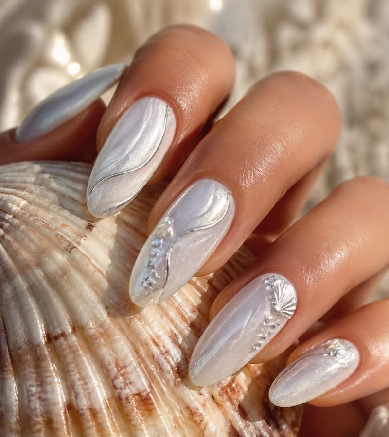 Shimmery White and Silver