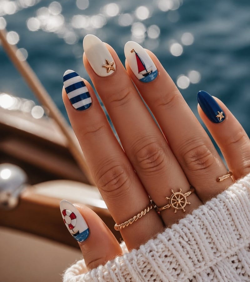 Sailboat Design Nails