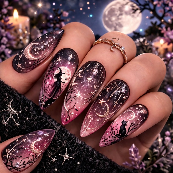  Moonlit Witch Nails