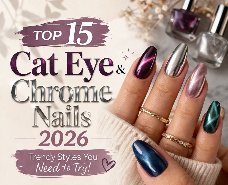 Cat Eye & Chrome Nails