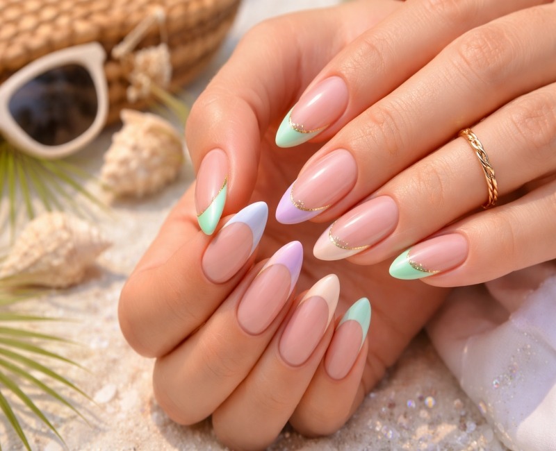 Classic French Tips with a Twist