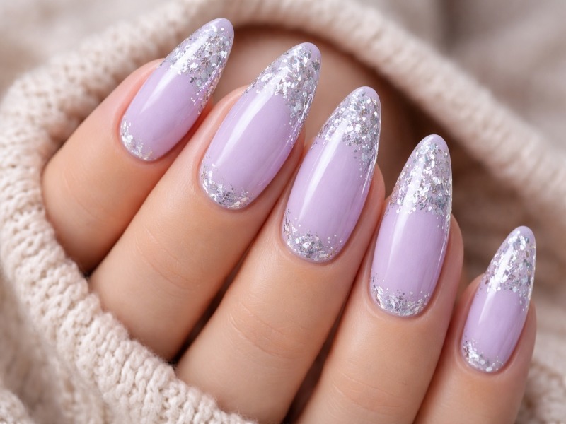 Soft Lavender with Silver Foil