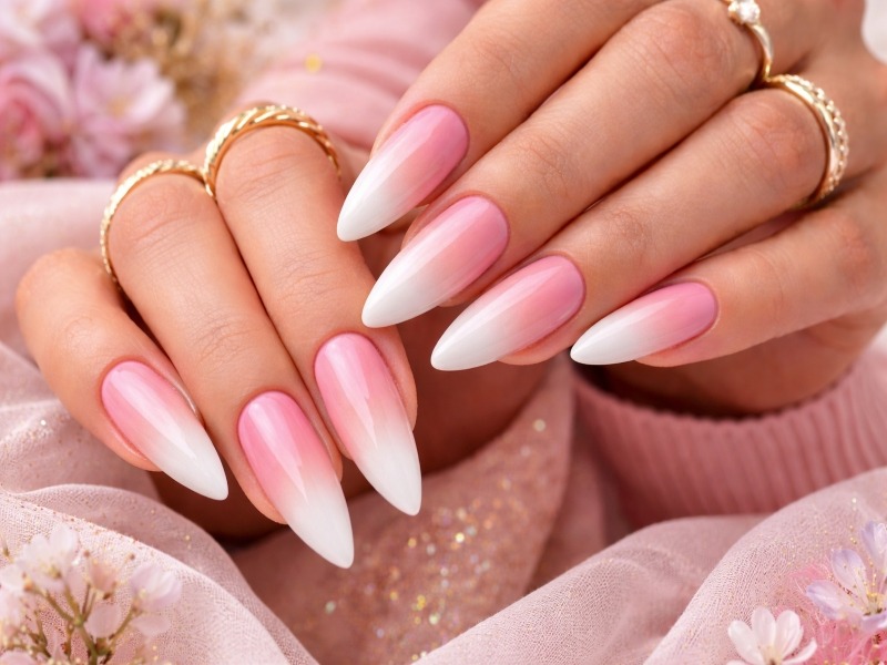 Soft Pink and White Ombre
