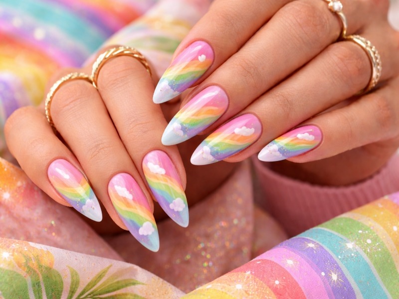  Rainbow Nails