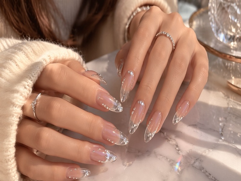 Clear Gel with Rhinestone Accents