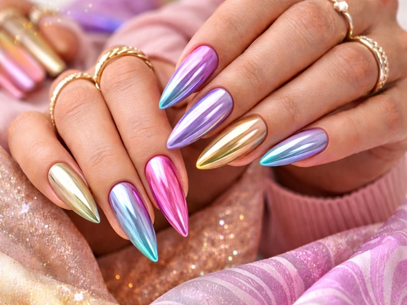 Metallic Gel Nails