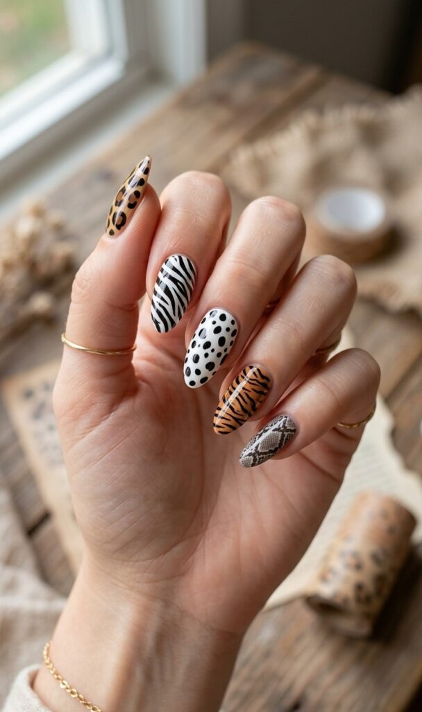 Animal Print Paper Nails