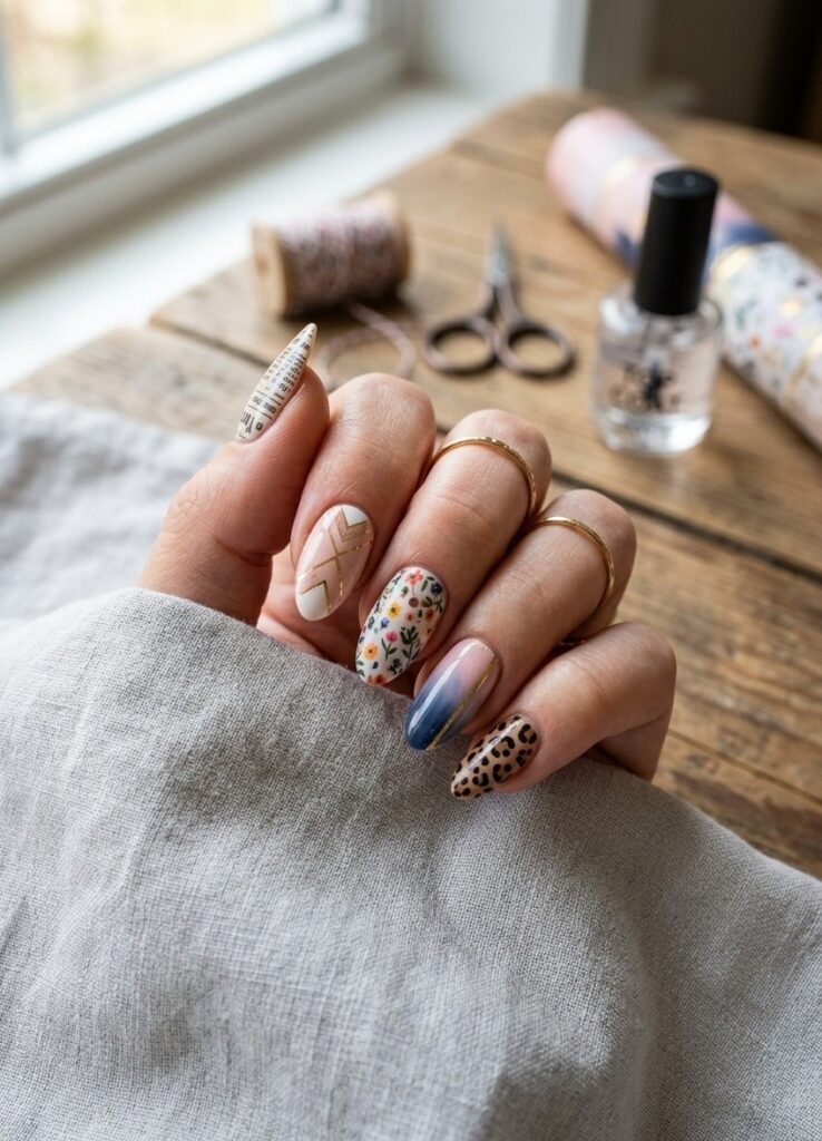 Gradient Paper Nails