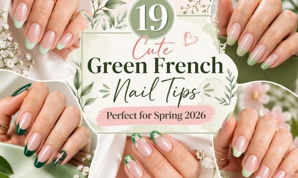Green French Nail Tips