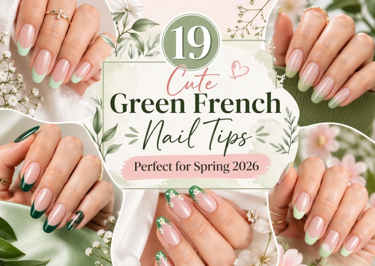 Green French Nail Tips