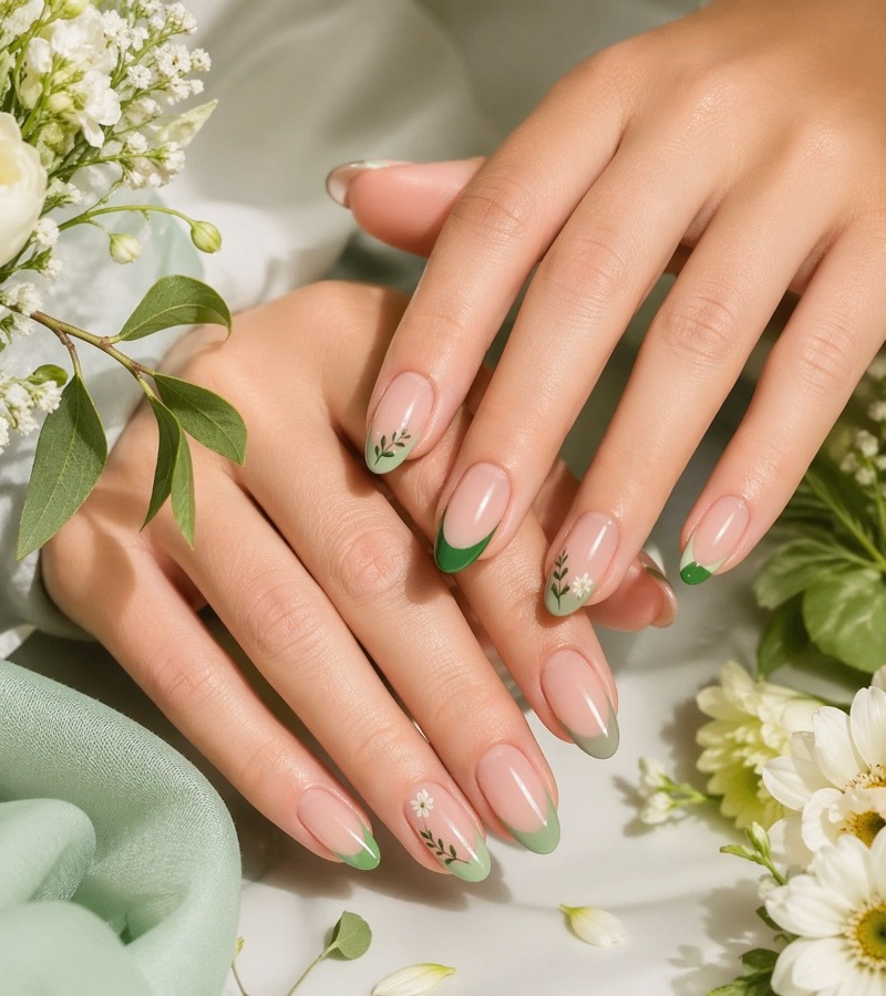 Why Green French Nail Tips Are The Trend for Spring 2026
