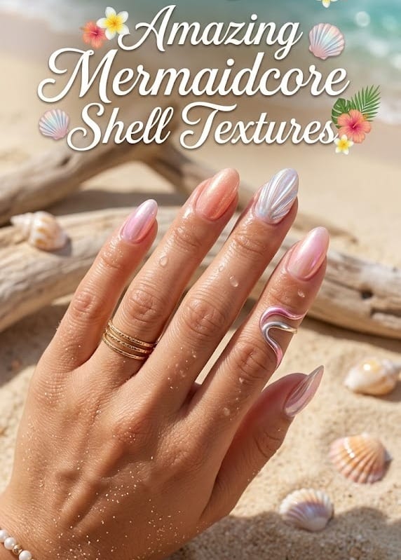 Mermaidcore Shell Textures Nails