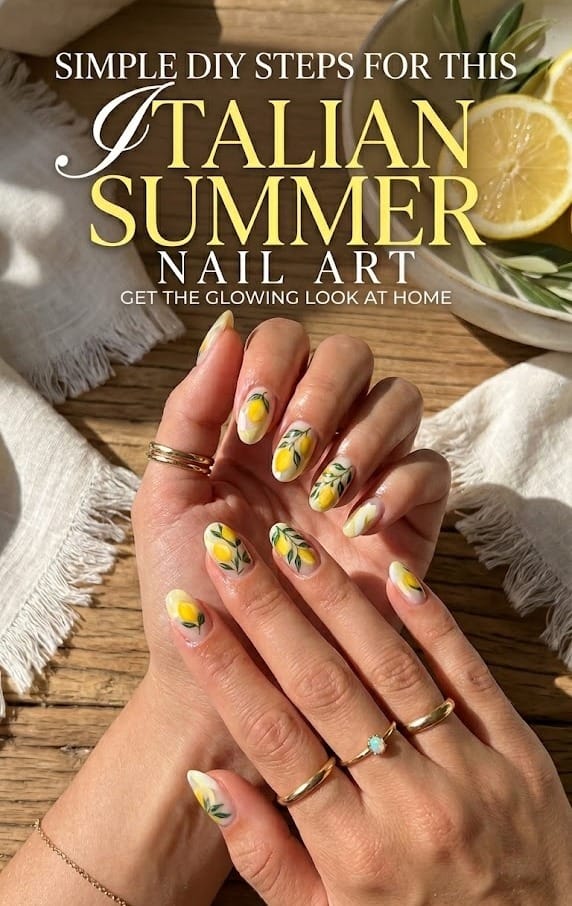 Italian Summer Lemon Art nails