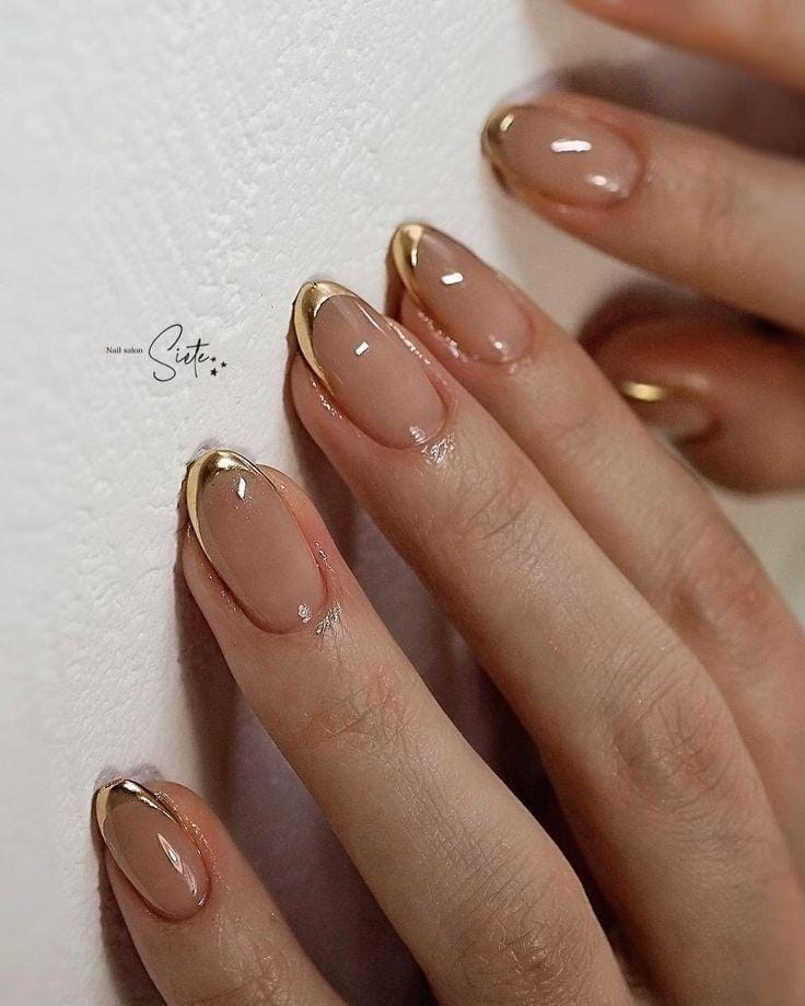 Nude Almond Gel Nails