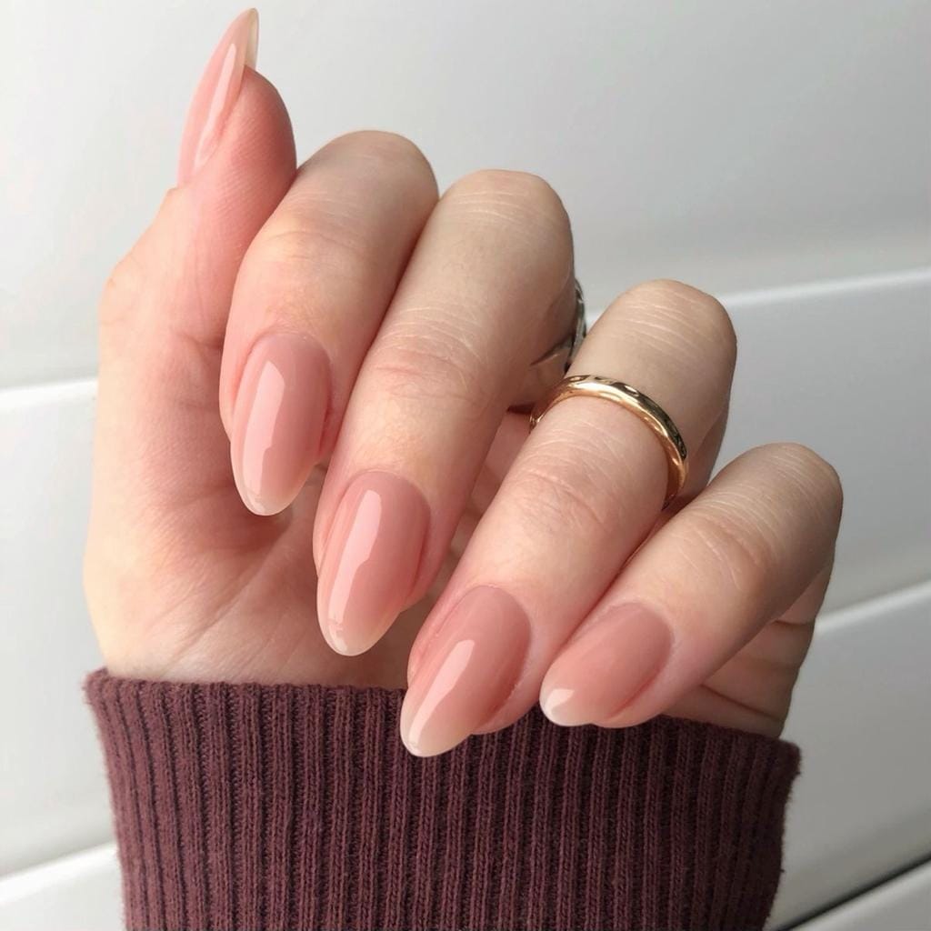 Soft Peach Gel Nails
