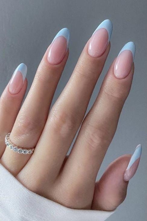 Blue Icy Gel Nails