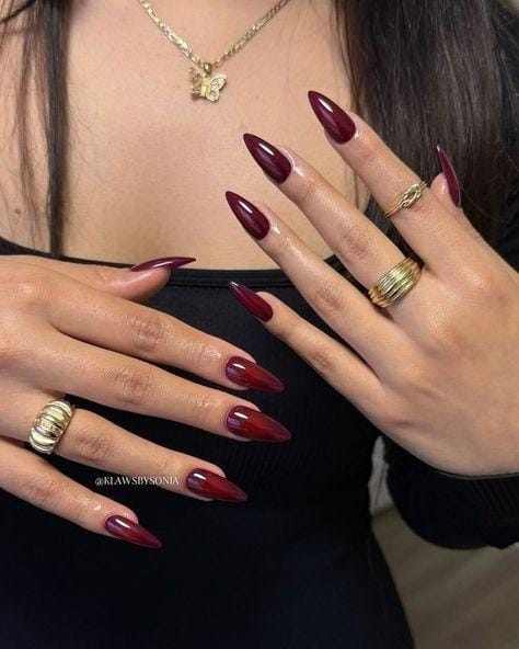 Cherry Red Gel Nails