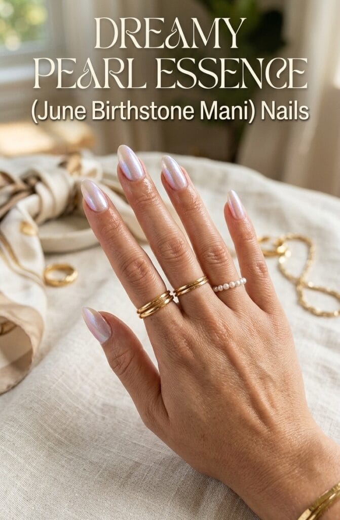 Dreamy Pearl Essence (June Birthstone Mani) Nails