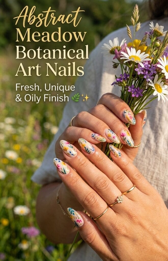 Abstract Meadow Botanical Art Nails