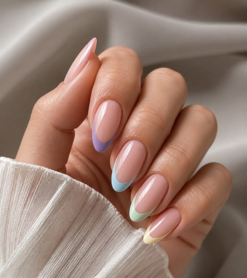 French Tips with a Twist: Colored Tips
