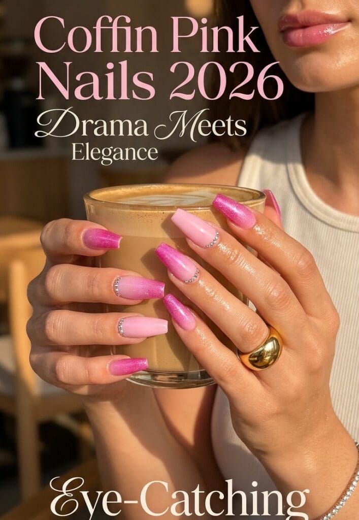 Coffin Pink Nails 2026 — Drama Meets Elegance