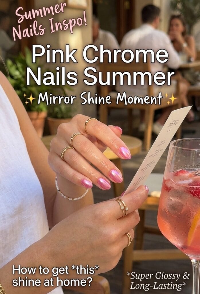 Pink Chrome Nails Summer — Mirror Shine Moment