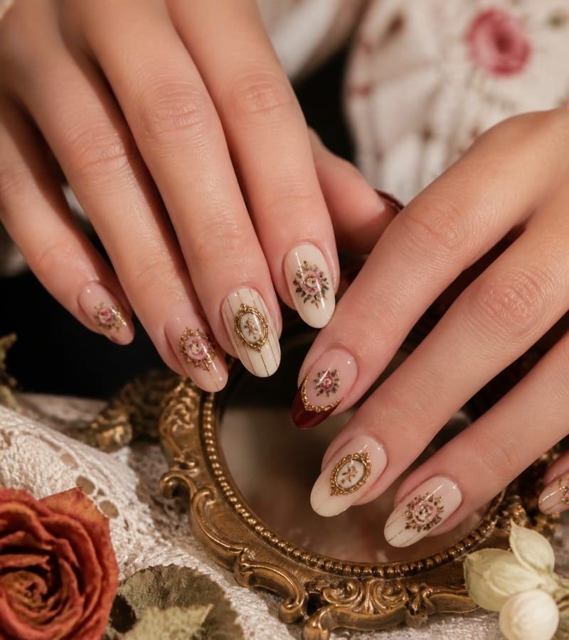 Vintage Nail Art: Nostalgic and Charming