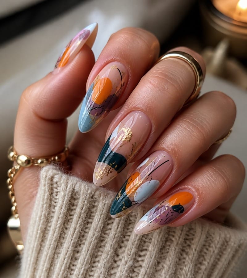 Abstract Nail Art: Colorful and Creative Expressions