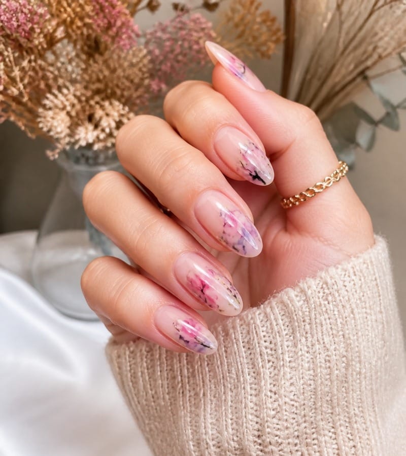 Watercolor Nails: A Subtle, Artistic Look