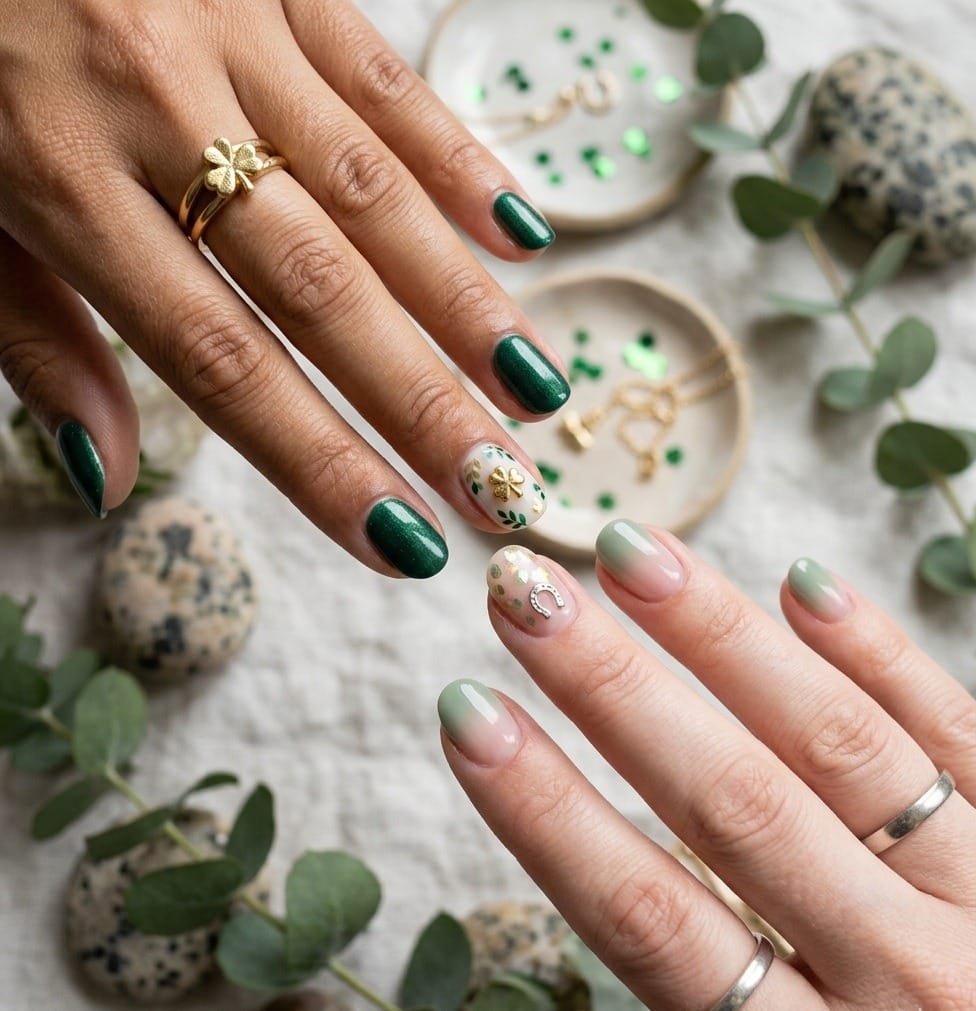 Lucky Charm Accent Nails