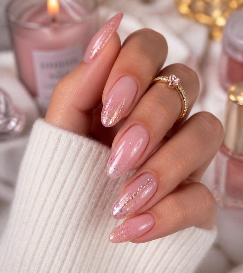  Ombre Nails with a Twist: Soft Gradients and Sparkles