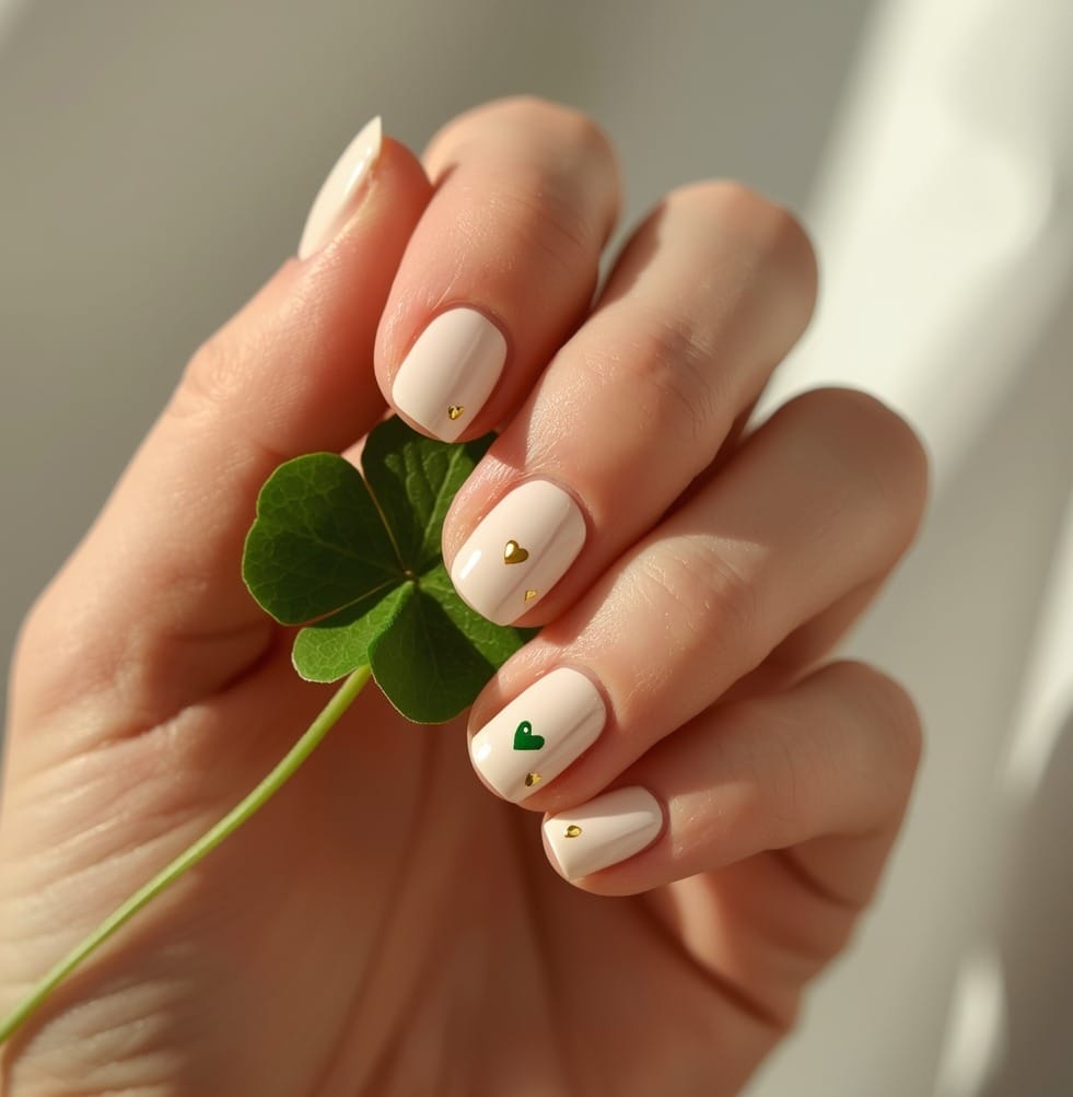 St. Patrick’s Day Heart Nails