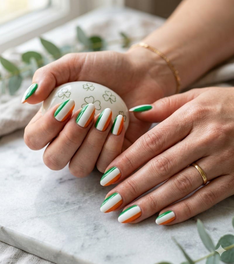  Irish Flag Nail Art