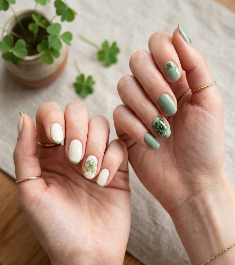 Four-Leaf Clover Nail Art