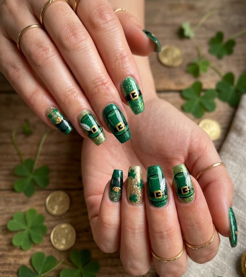 Leprechaun Hat Nail Art