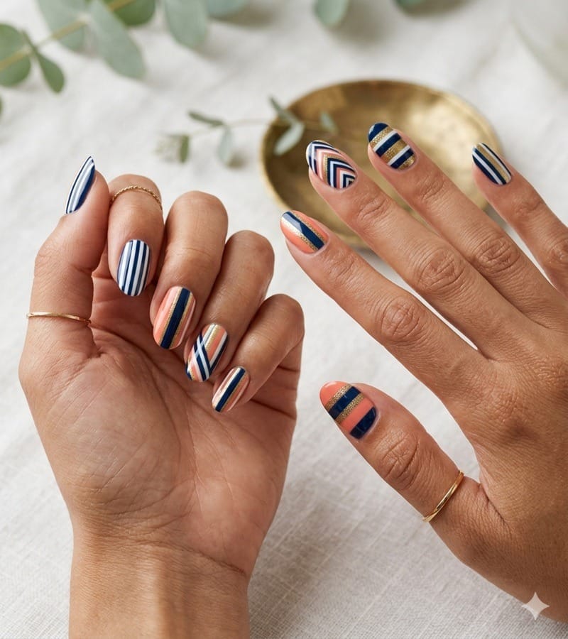  Striped Nail Art