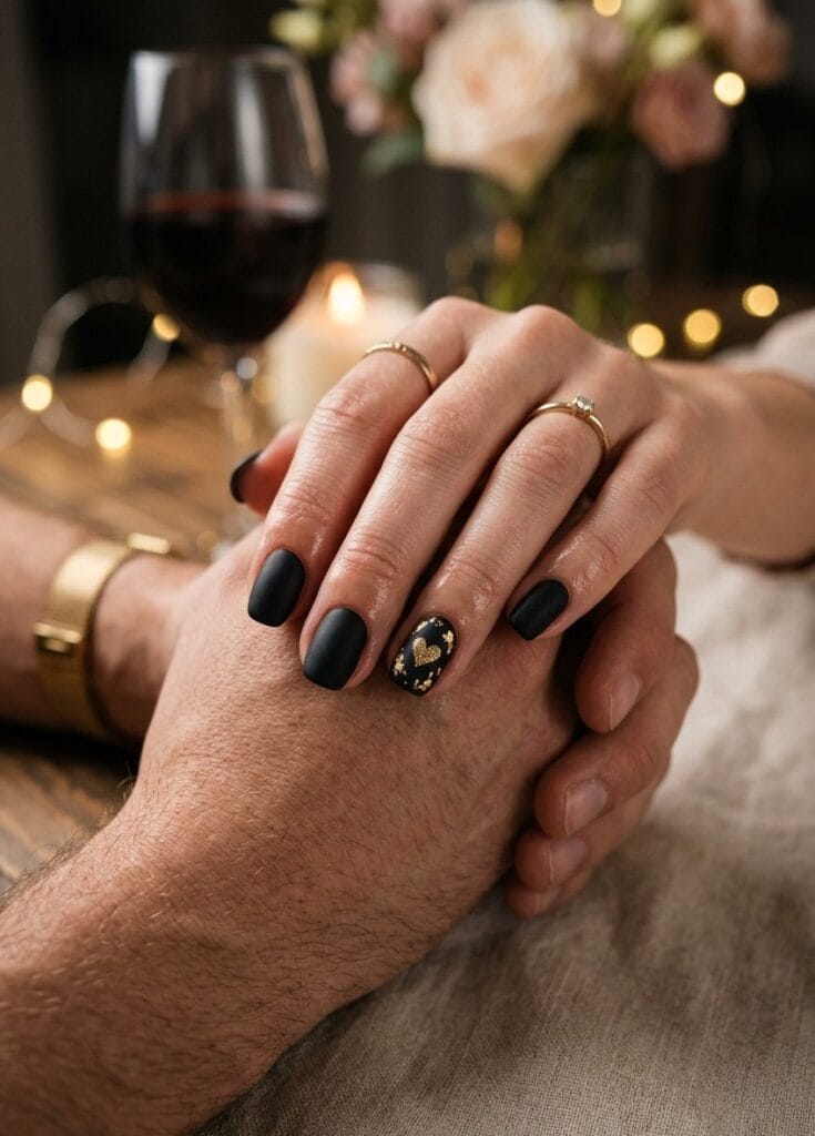 Matte Black and Gold for an Edgy Look