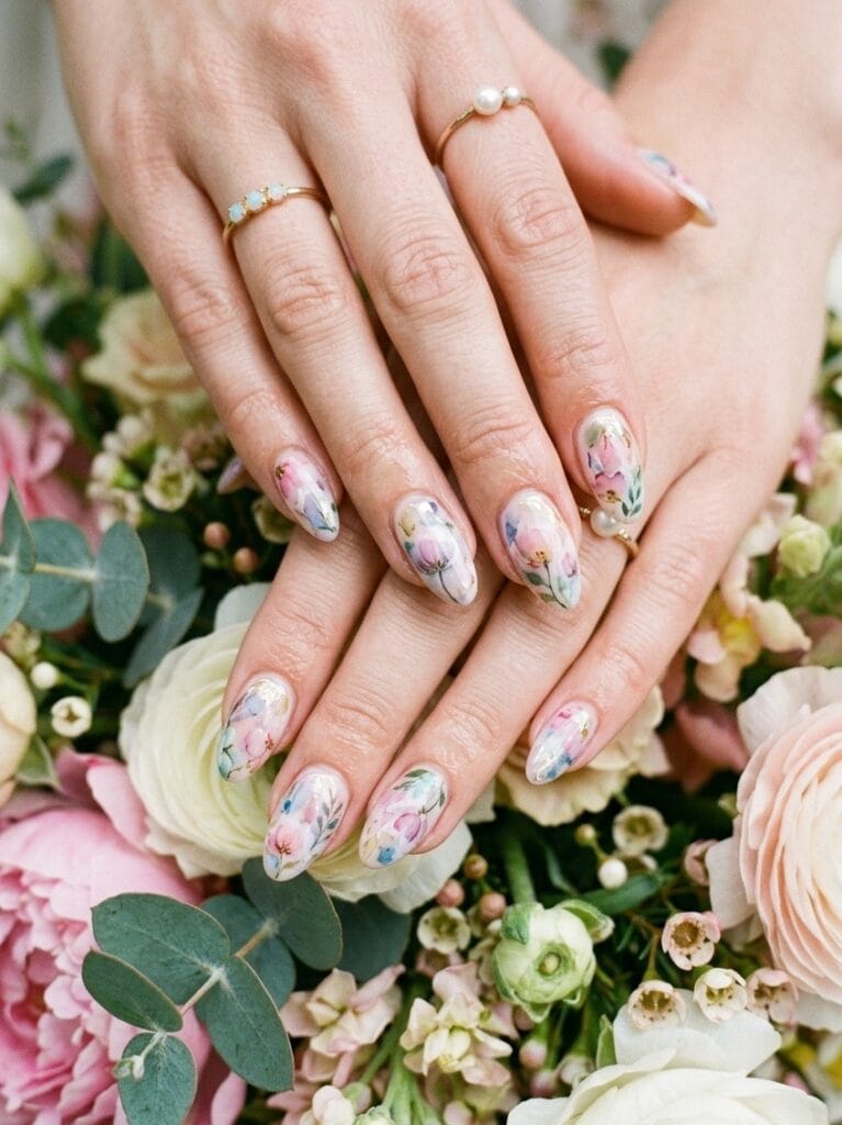 Whimsical Watercolor Nails